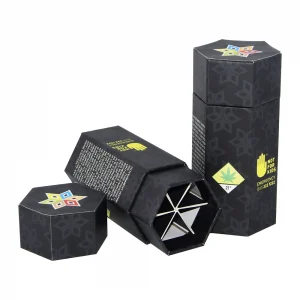 Hexagon Cardboard Box for Cannabis Pre-Roll Packaging